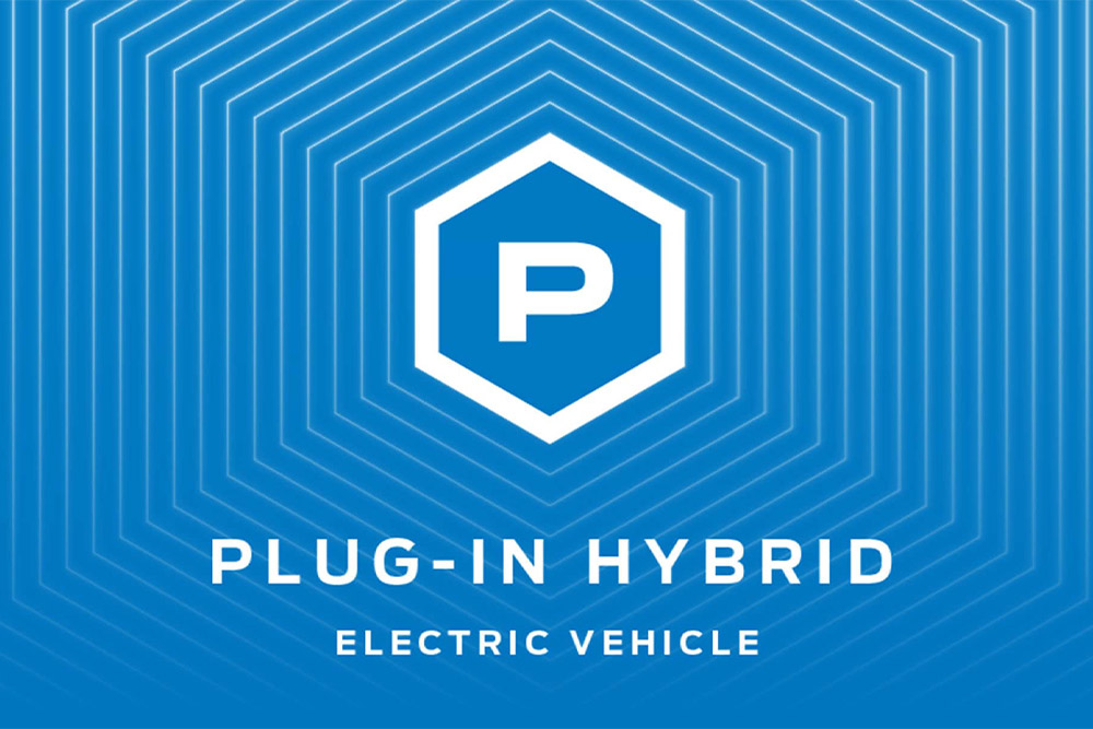 Plug-in hybrid electric vehicle logo.