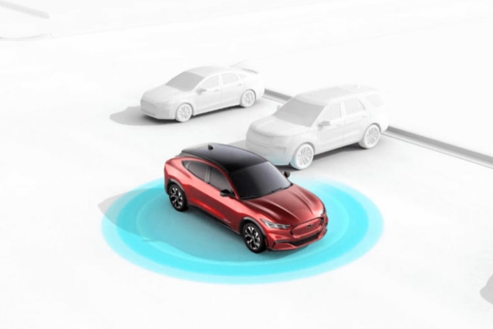 Un'infografica della tecnologia Ford Co-pilot 360 assist. 