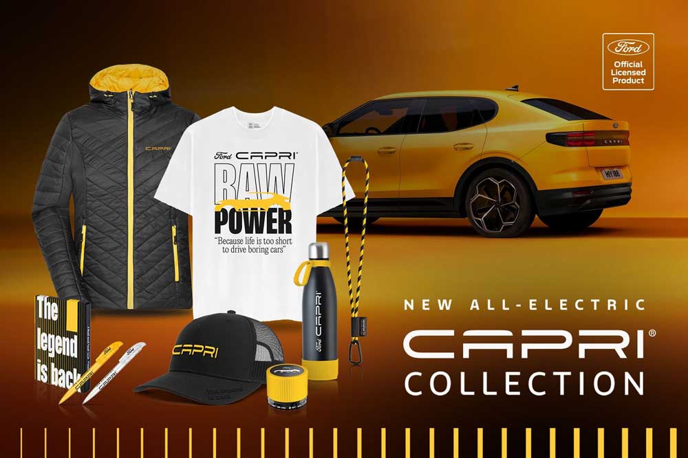 Collezione di merchandising Ford Lifestyle Collection della Ford Capri.