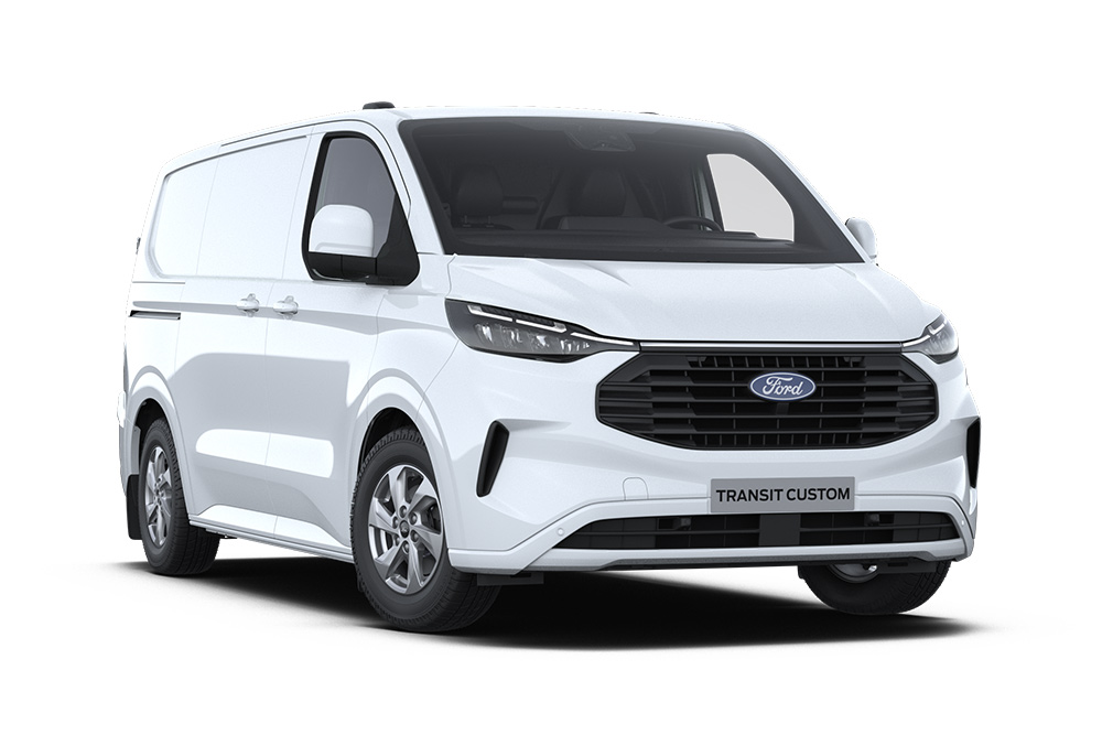 Furgone Ford Transit Custom bianco.