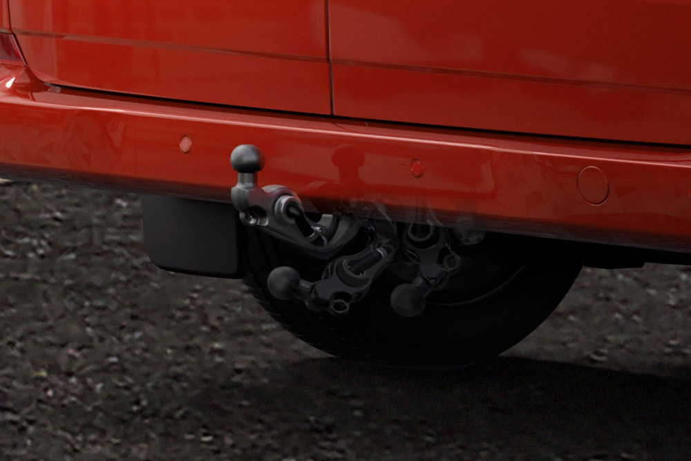 Dettaglio del gancio di traino del nuovo Ford Transit Connect